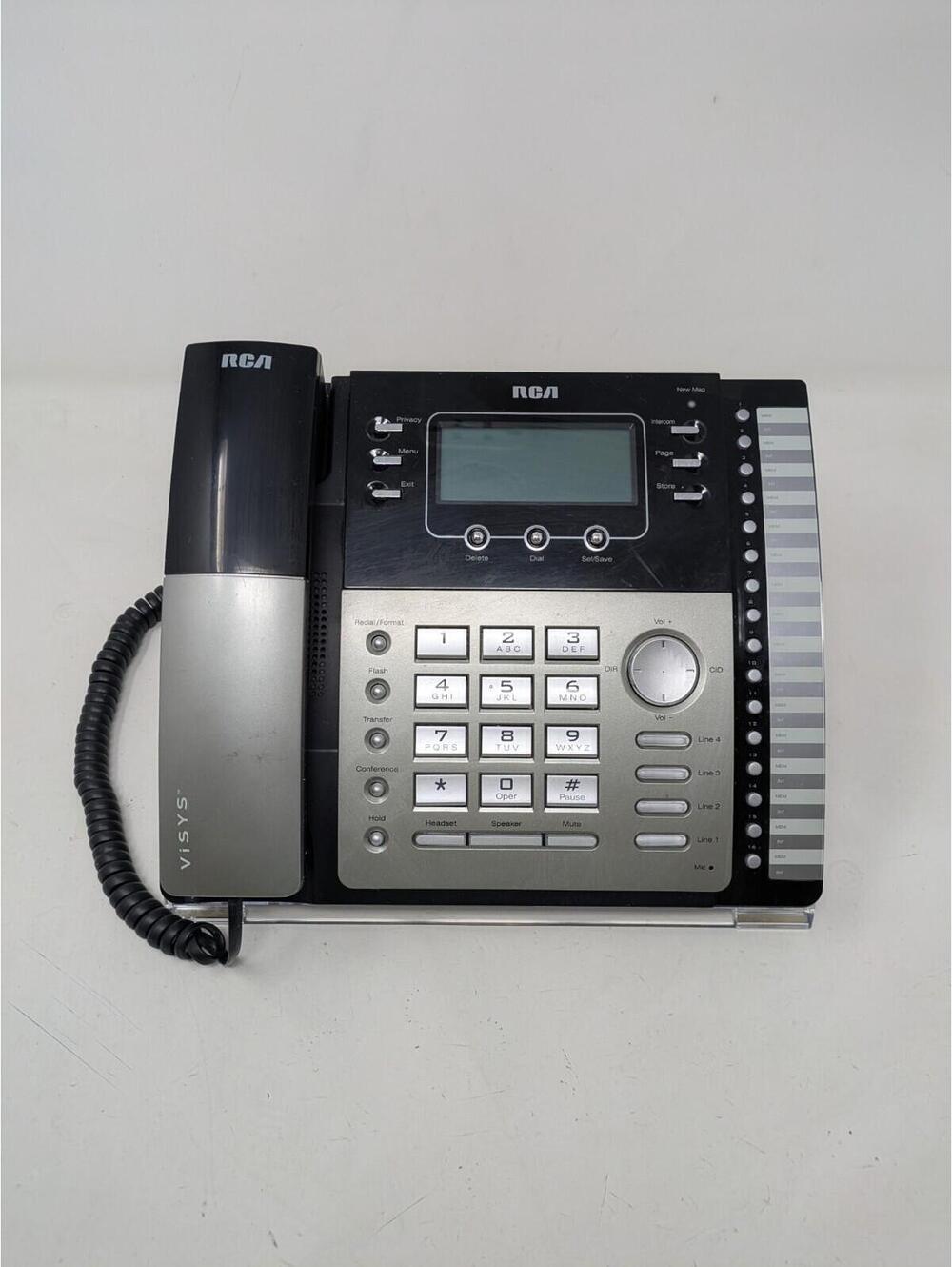 RCA VISYS 25424RE1A Corded Business Phone 4 Line Expandable Black/Silver Tested